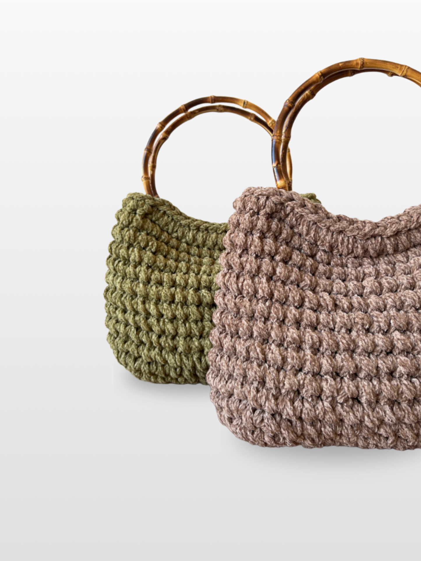 Bolso de Crochet con Asa de Bambú