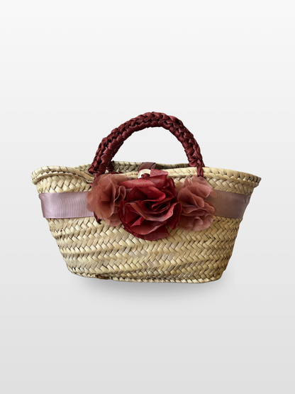 Capazo Madremia con flores de gasa