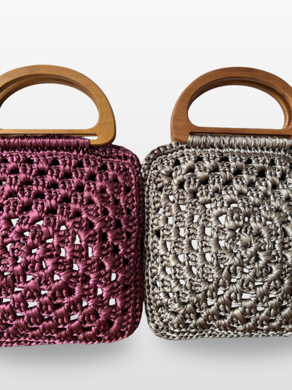 Bolso Artesanal Ana con Asa de Madera
