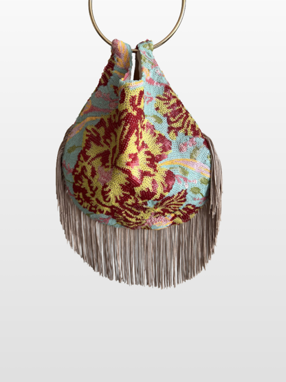 Bolso lentejuela Rocío flecos con Asa Dorada