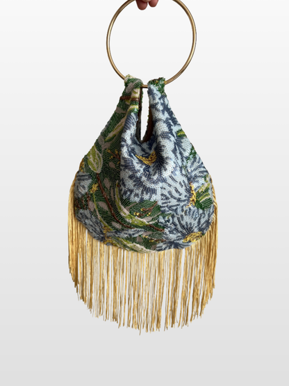 Bolso lentejuela Rocío flecos con Asa Dorada