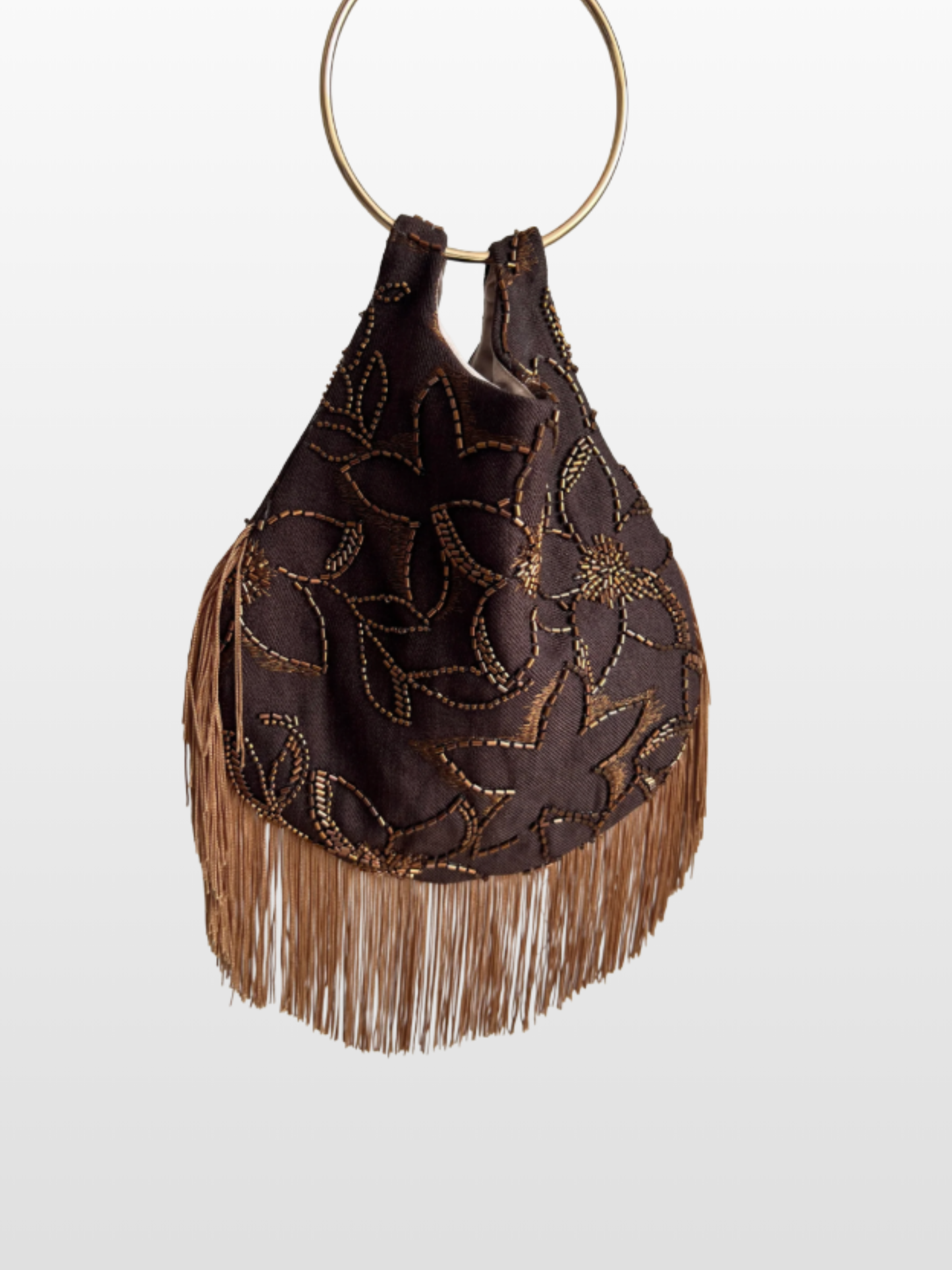 Bolso Rocío flecos con Asa Dorada