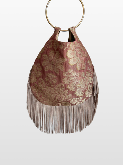 Bolso Rocío flecos con Asa Dorada