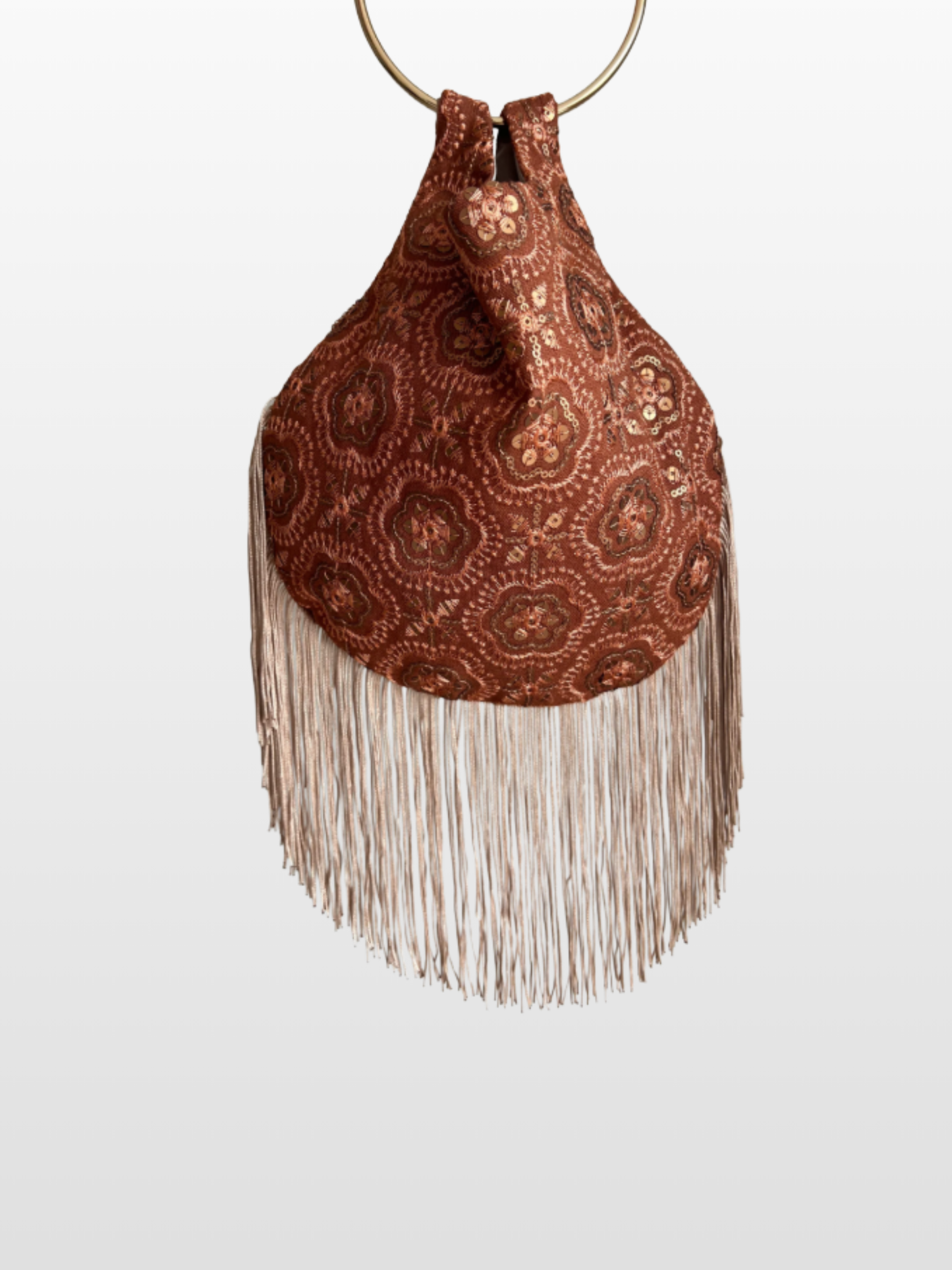 Bolso Rocío flecos con Asa Dorada