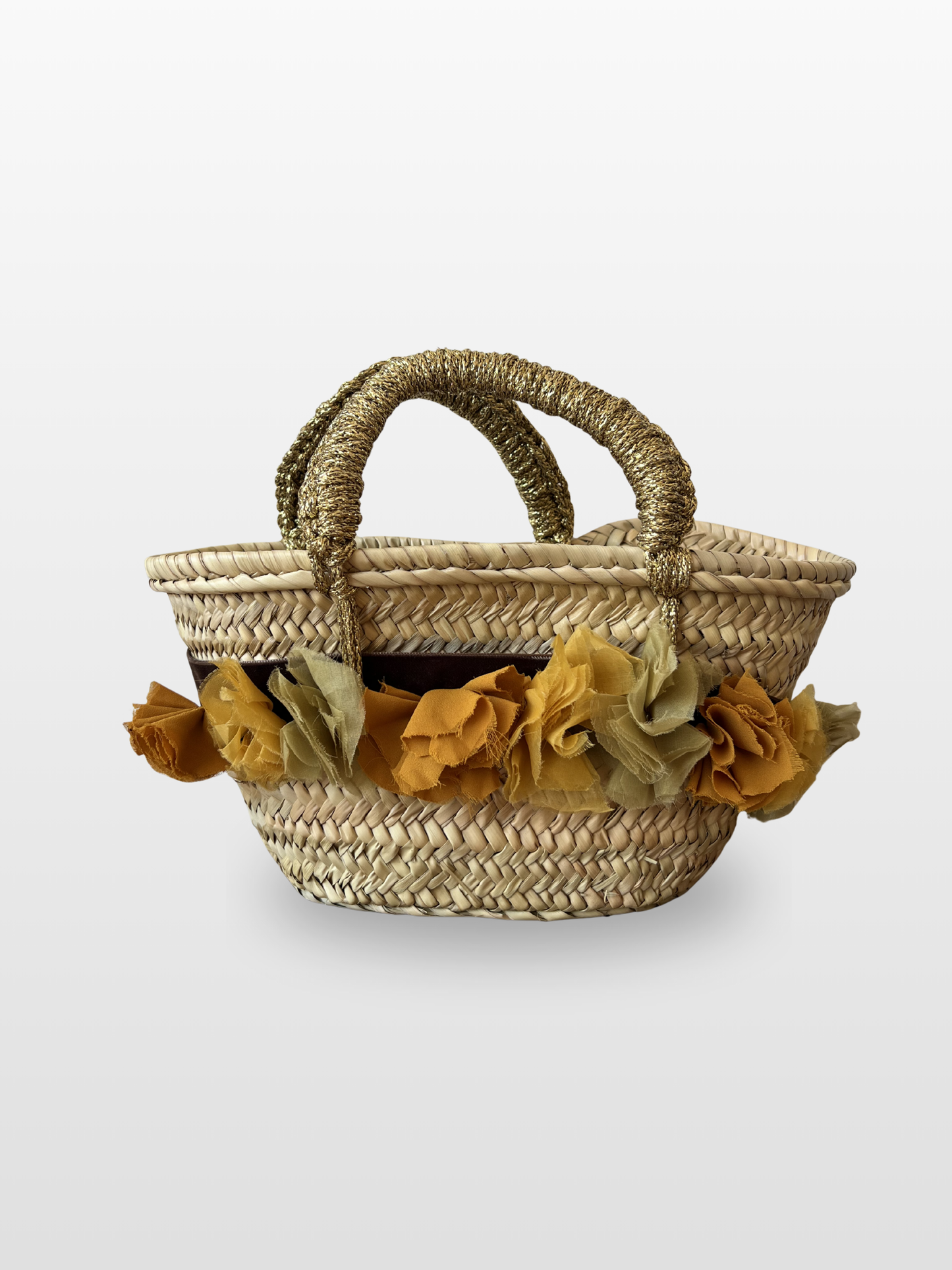 Capazo Madremia con flores de gasa