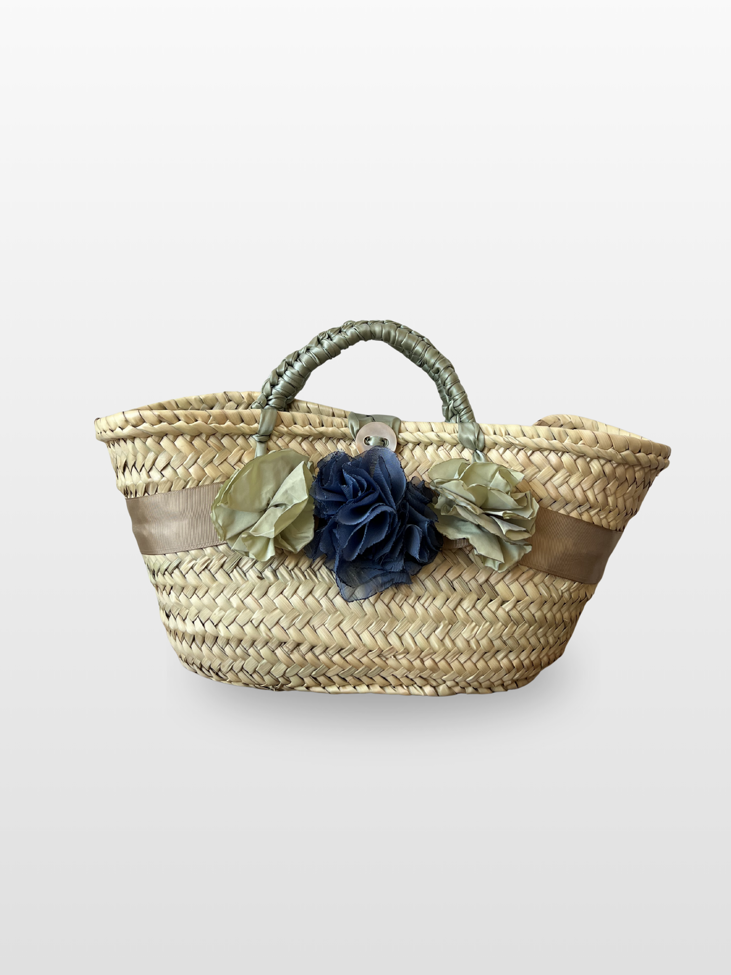 Capazo Madremia con flores de gasa