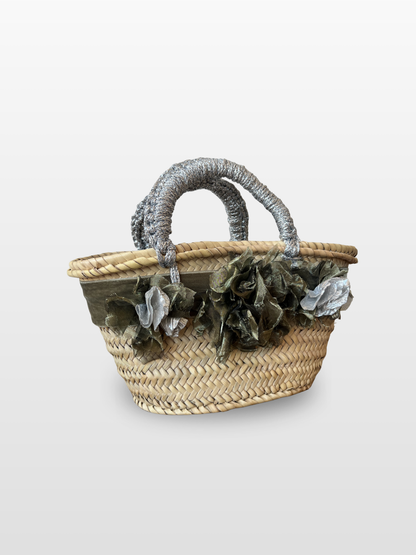Capazo Madremia con flores de gasa