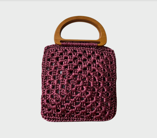 Bolso Artesanal Ana con Asa de Madera